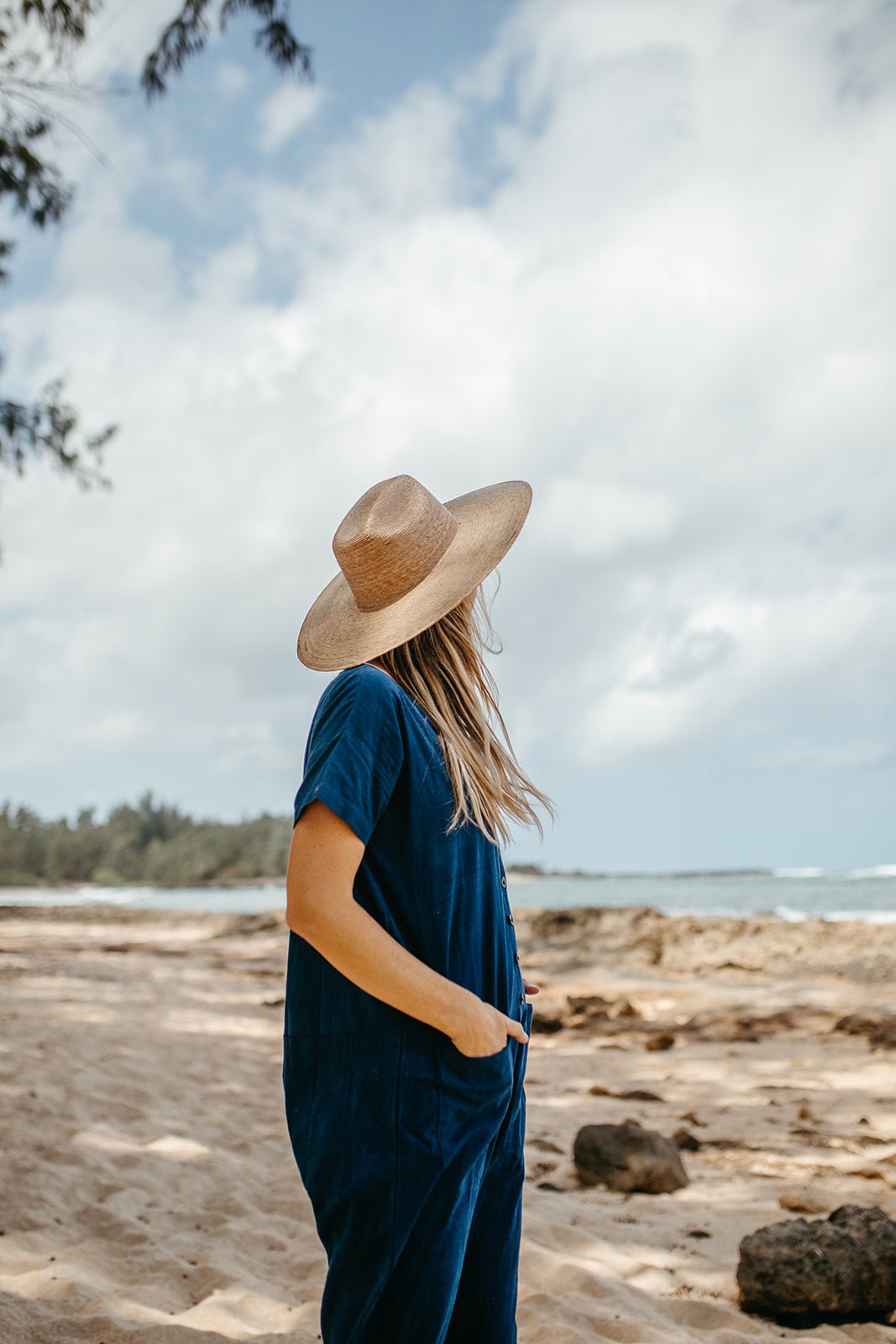 Short Sleeve Light Indigo Jumpsuit