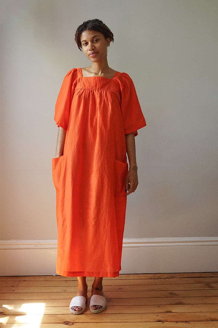 Louise Dress - Poppy Cotton Silk