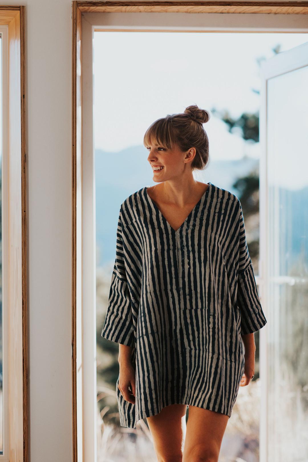 Indigo Stripe Dress